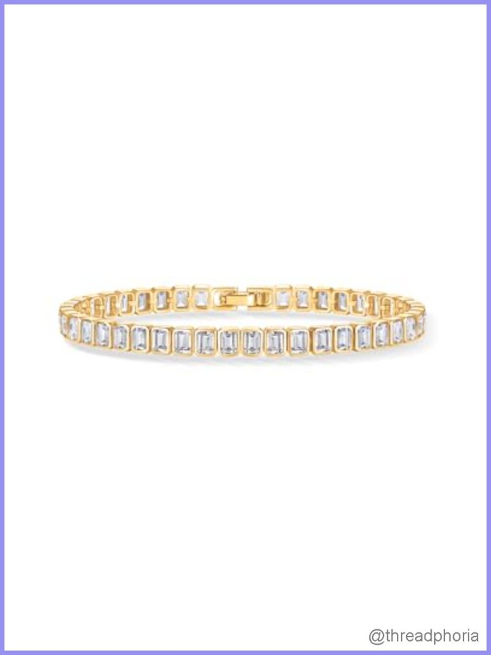 14K Gold Plated Bezel Set Tennis Bracelet for Women